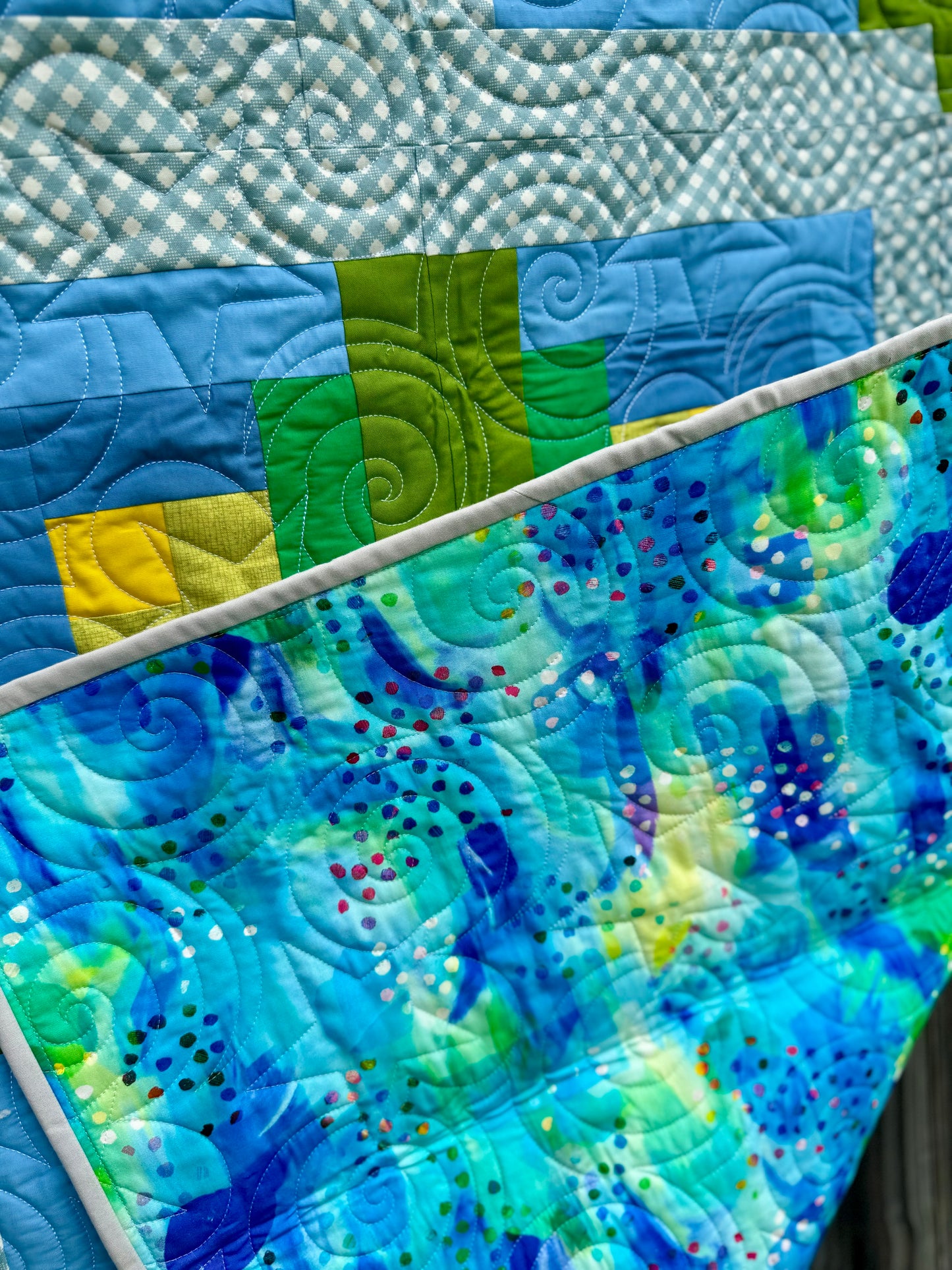 Blue Green Baby Quilt