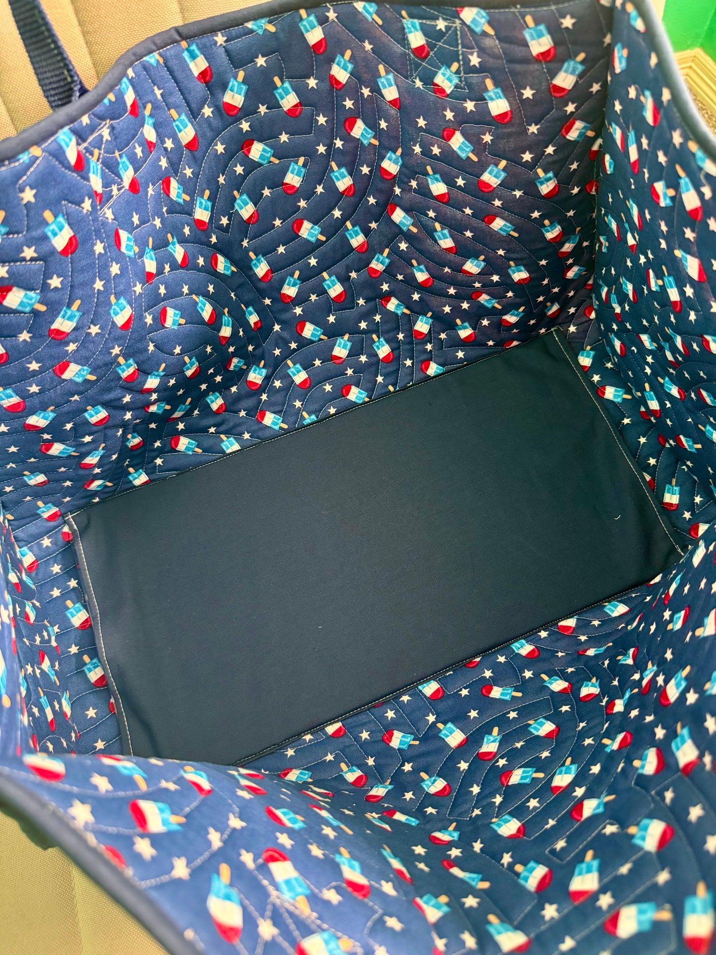 Large Quilted Tote Bag - Patriotic Stars image 3