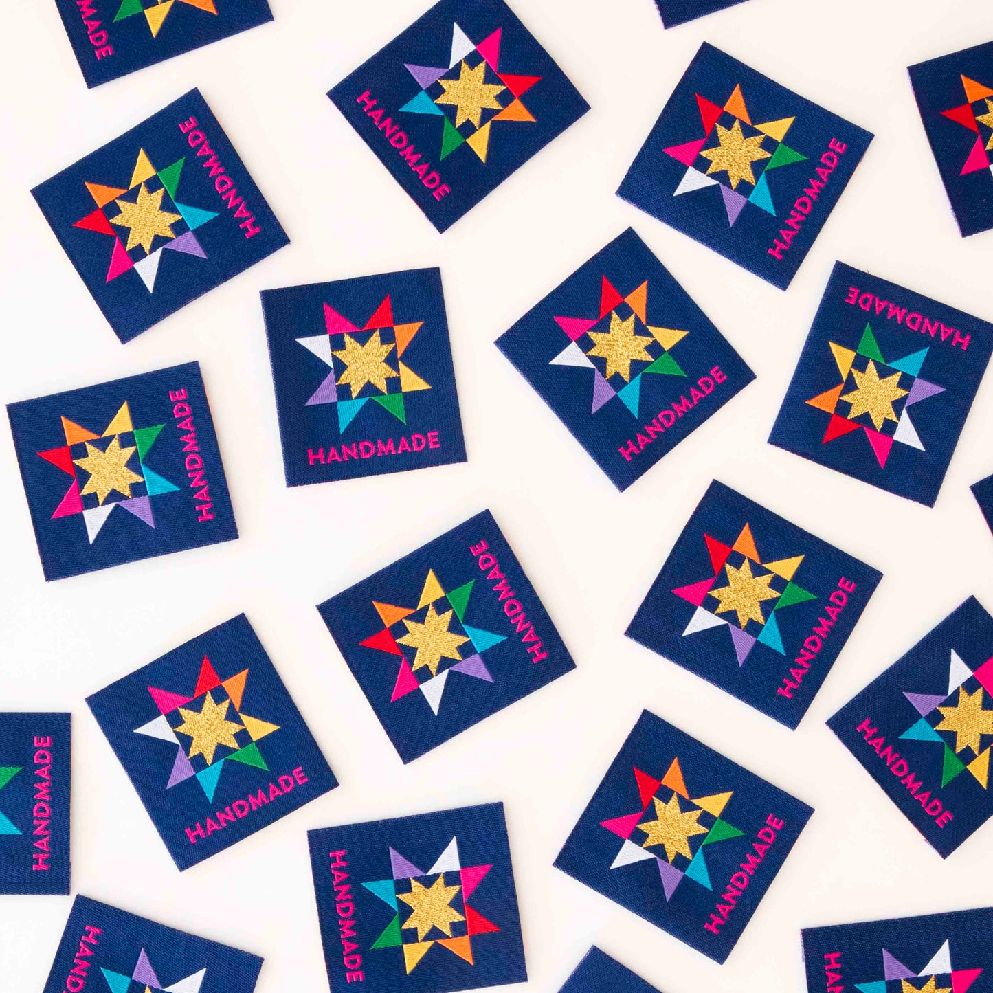 Handmade Quilt Star Large Woven Label image 1