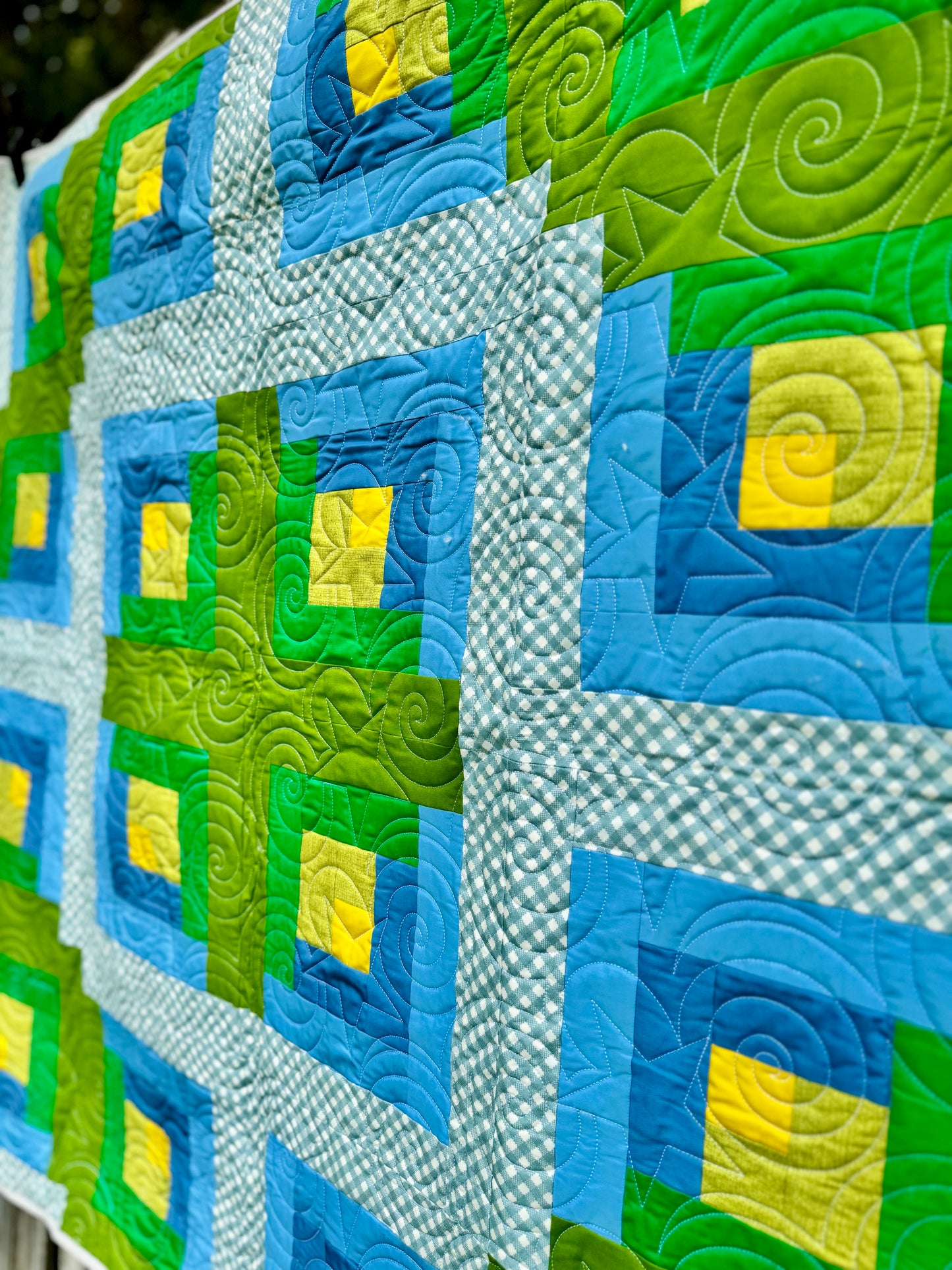 Blue Green Baby Quilt
