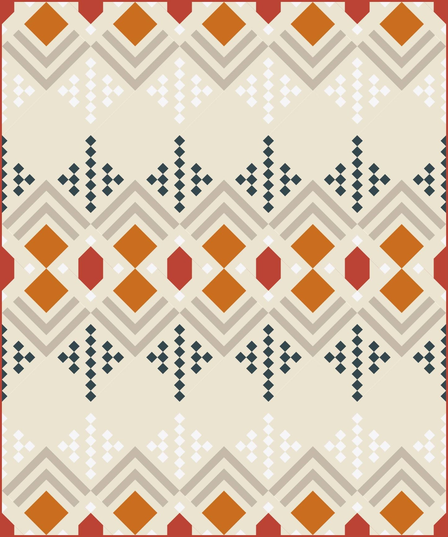 Multi Color Deco Throw Quilt Kit