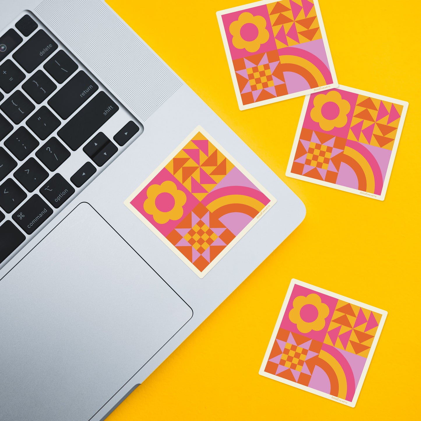 Colorful Quilt Block Sticker image 1