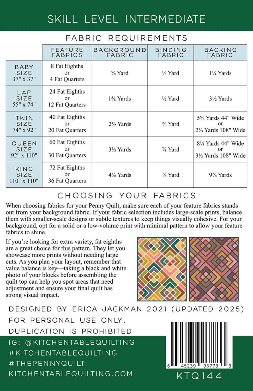 Penny Quilt Pattern