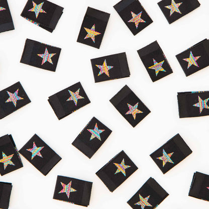 Metallic Rainbow Star Labels image 1