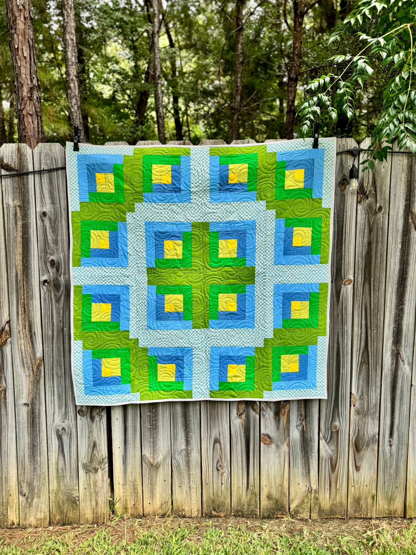 Blue Green Baby Quilt