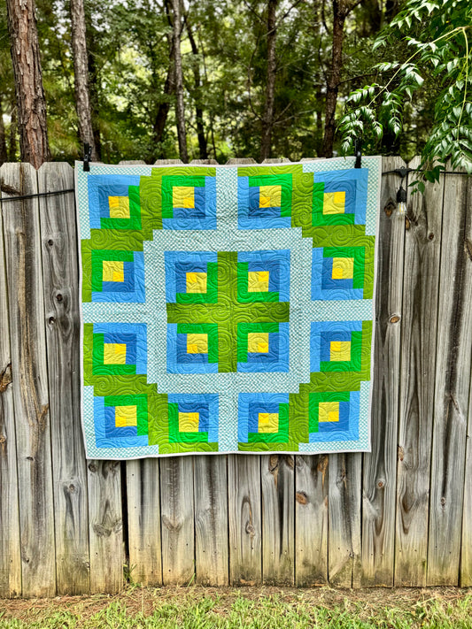 Blue Green Baby Quilt