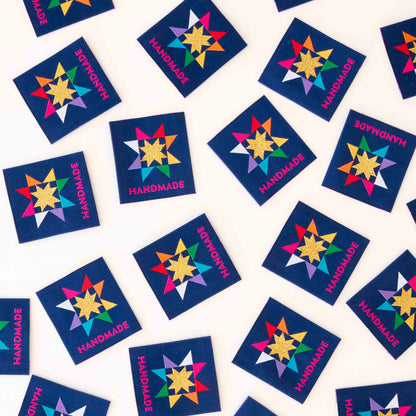 Handmade Quilt Star Large Woven Label image 1