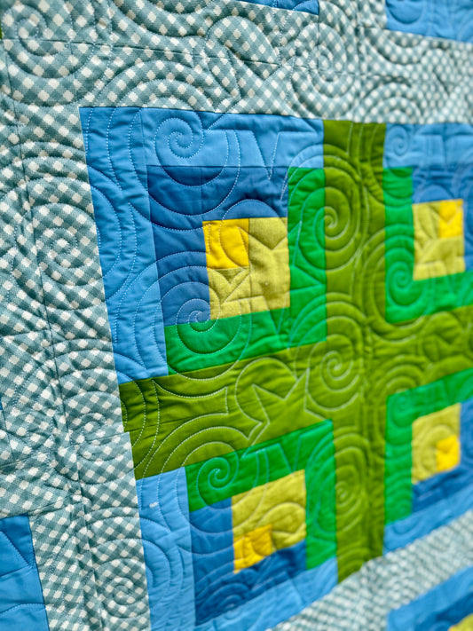 Blue Green Baby Quilt