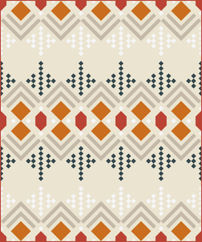 Multi Color Deco Throw Quilt Kit