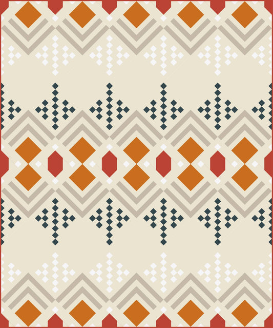 Multi Color Deco Throw Quilt Kit