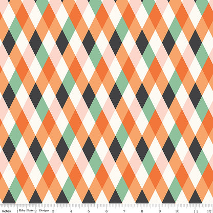 Frank and Friends Diamond Multi Quilting Cotton Fabric